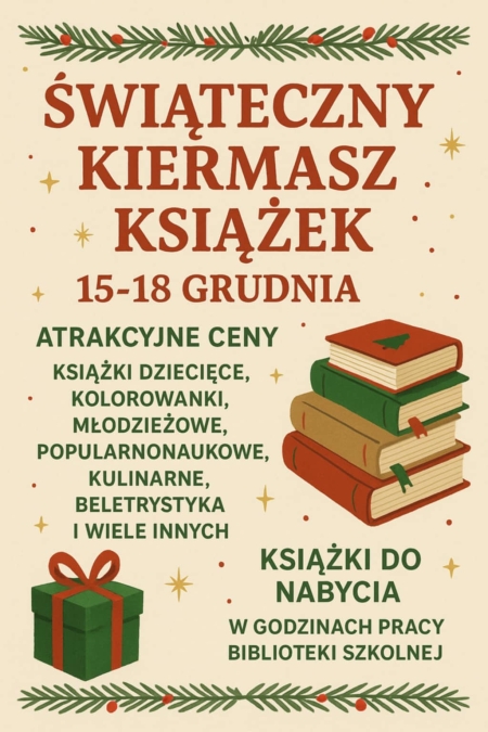 Świąteczny kiermasz książek w bibliotece szkolnej
