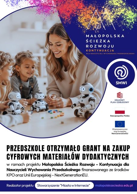 Projekt „Małopolska Ścieżka Rozwoju Nauczycieli Wychowania Przedszkolnego”